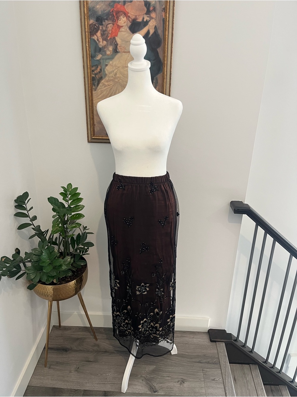 Embellished Dark Brown fairy Maxi Skirt